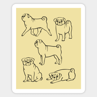 Minimalistic Pugs Sticker